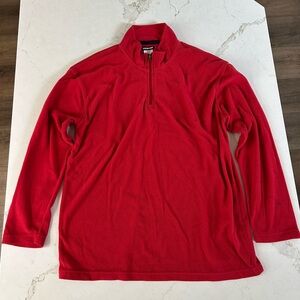 Joe Boxer Red Quarter Zip Fleece Pullover Size Large